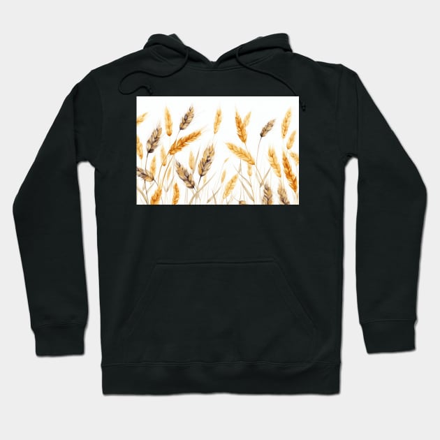 Fall Autum Wheat Harvest Hoodie by FloralFancy